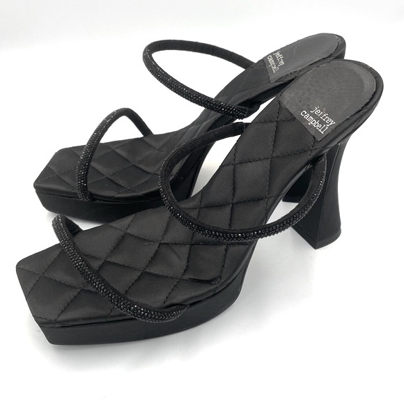 Jeffrey Campbell Movie Slide Black Crystal Sandal - Picture 2 of 10